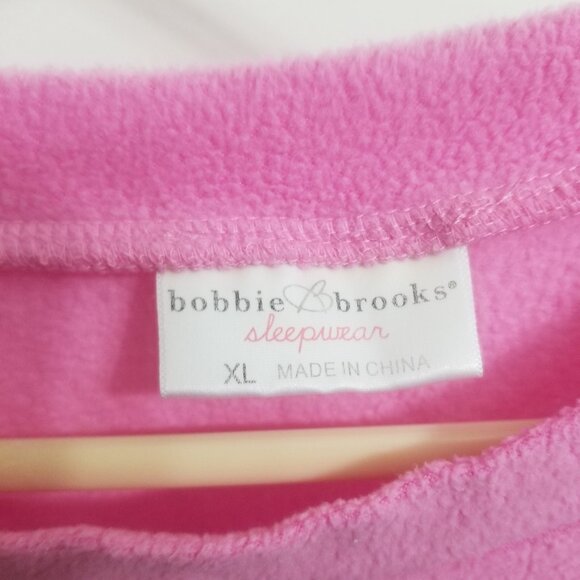 XL fuzzy pink Bobbie Brooks sleepwear long sleeve shirt - Picture 3 of 6